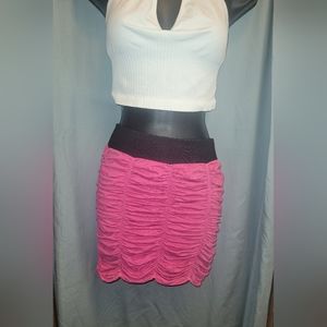 Rouched bodycon mini skirt